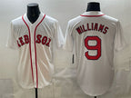 Boston Red Sox #9 Ted Williams White MWATKINS Cool Base Stitched Jersey