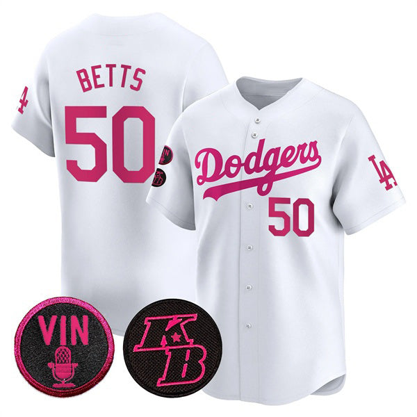 Los Angeles Dodgers #50 Mookie Betts White MWATKINS 2026 Mother¡¯s Day Vapor Premier Limited Stitched Jersey