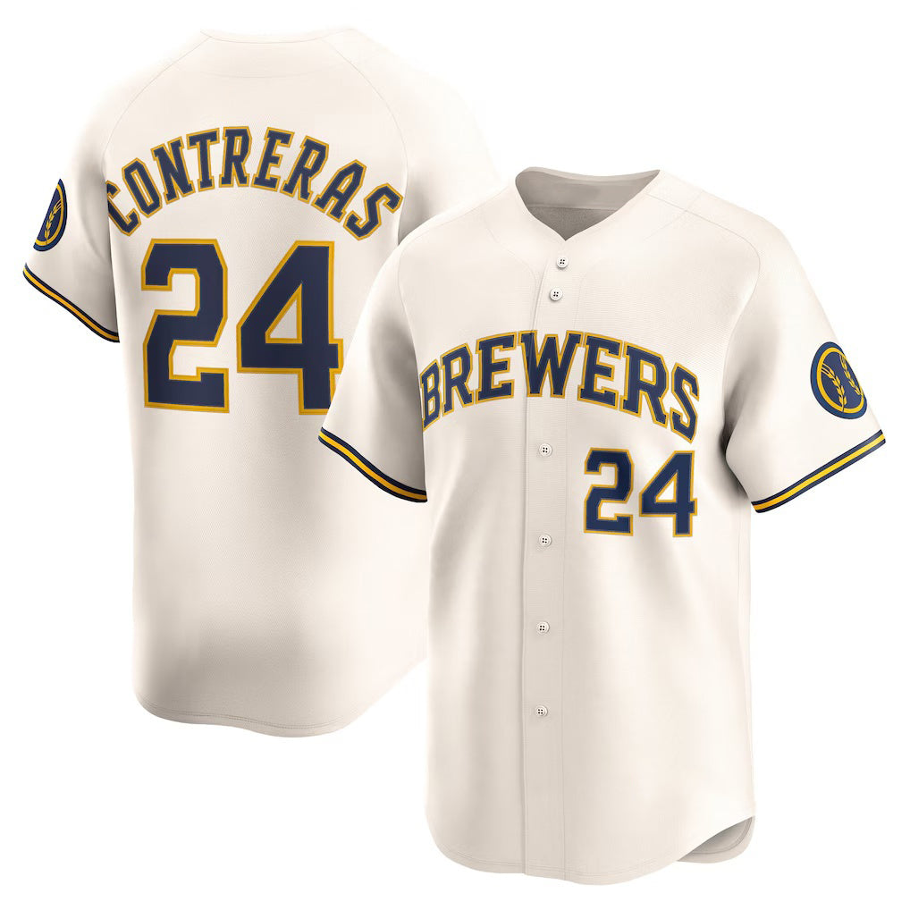 Milwaukee Brewers #24 William Contreras Cream MWATKINS Home Limited Player Jersey