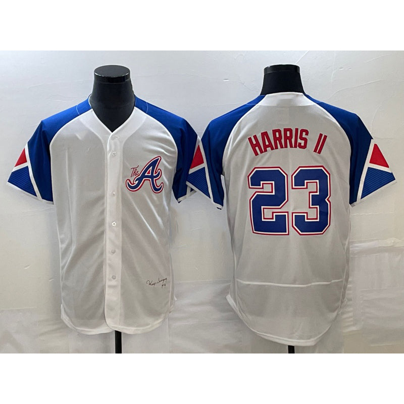 Atlanta Braves #23 Michael Harris II White MWATKINS 2023 City Connect Flex Base Stitched Jersey