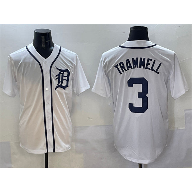 Detroit Tigers #3 Alan Trammell White MWATKINS Cool Base Stitched Jersey
