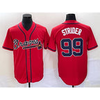 Atlanta Braves #99 Spencer Strider Red MWATKINS Cool Base Stitched Jersey