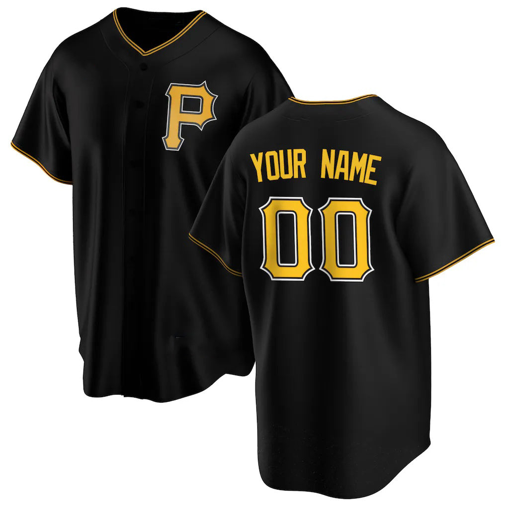 Custom Pittsburgh Pirates Black MWATKINS Alternate Replica Jersey