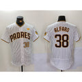 San Diego Padres #38 Jorge Alfaro White MWATKINS With PS Patch Stitched Flex Base Jerseys