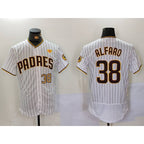 San Diego Padres #38 Jorge Alfaro White MWATKINS With PS Patch Stitched Flex Base Jerseys
