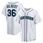 Seattle Mariners #36 Logan Gilbert White MWATKINS Home Replica Jersey