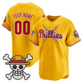 Custom Philadelphia Phillies x One Piece Gold MWATKINS Vapor Premier Limited Jersey - Stitched