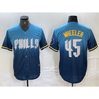 Philadelphia Phillies #45 Zack Wheeler Blue MWATKINS 2024 City Cool Base Stitched Jersey