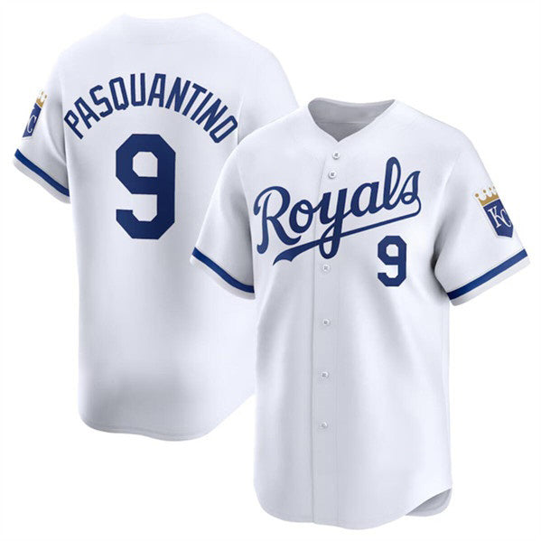 Kansas City Royals #9 Vinnie Pasquantino White MWATKINS 2024 Home Limited Stitched Jersey
