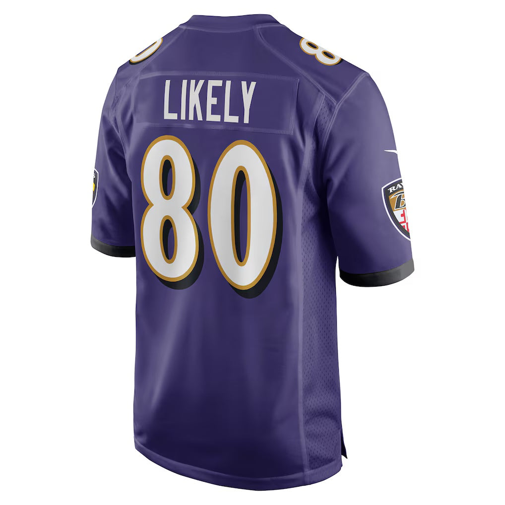 B.Ravens #80 Isaiah Likely Purple MWATKINS Player Game Jersey