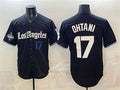 Los Angeles Dodgers #17 Shohei Ohtani Black MWATKINS 2025 World Series Champions Patch 'Gothic Edition' Vapor Premier Limited Stitched Jersey