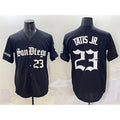 San Diego Padres #23 Fernando Tatis Jr. Black MWATKINS Gothic Edition Vapor Limited Stitched Jersey