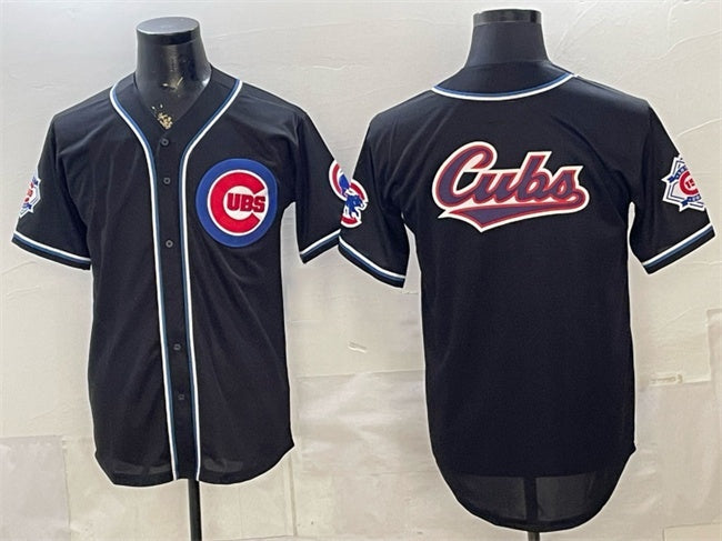 Chicago Cubs Team Big Logo 2026 Fashion Replica Black MWATKINS Out Stitched Jersey