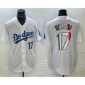 Los Angeles Dodgers #17 Shohei Ohtani Number Mexico White MWATKINS Cool Base Stitched Jerseys