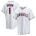 Los Angeles Angels #1 Groom White MWATKINS Home Replica Jersey