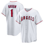 Los Angeles Angels #1 Groom White MWATKINS Home Replica Jersey