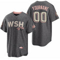 Custom Washington Nationals Active Player 2022 Grey MWATKINS City Connect Cherry Blossom Cool Base Stitched Jersey