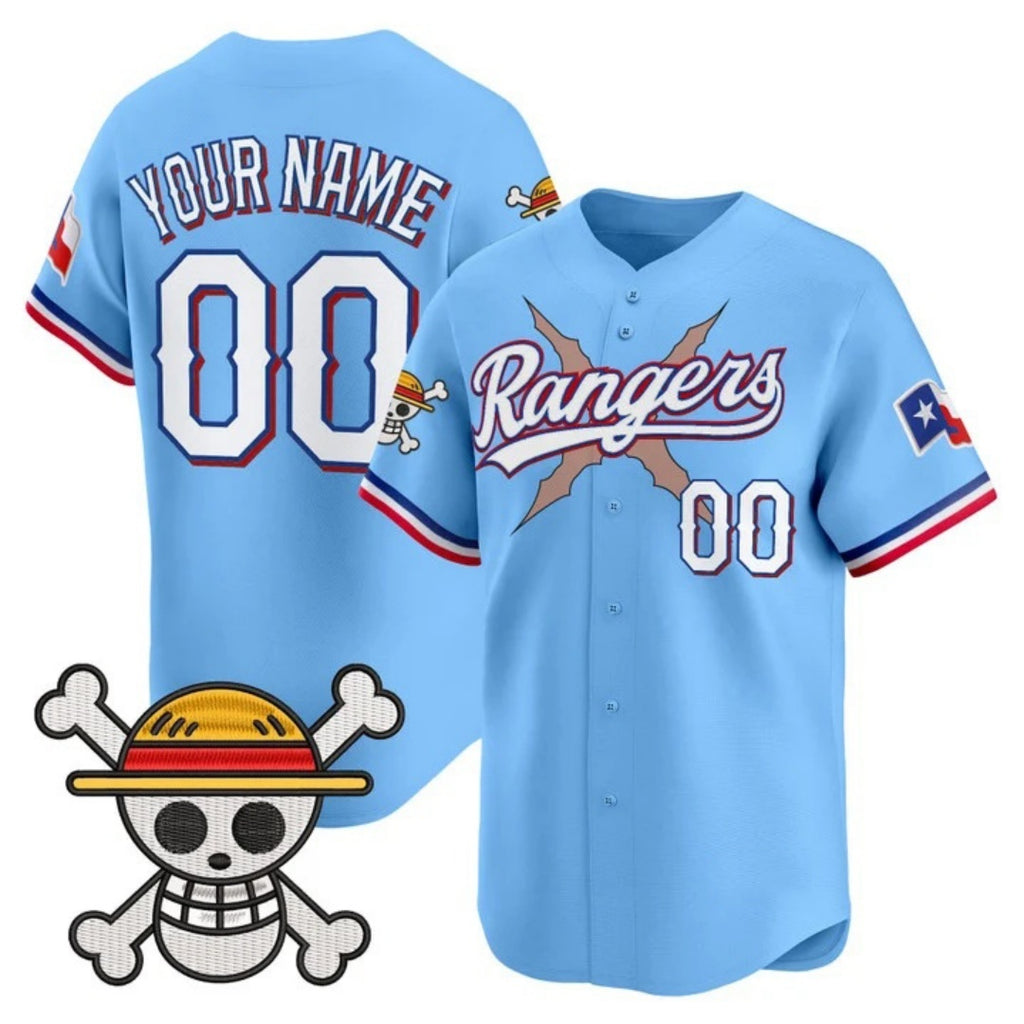 Custom Texas Rangers x One Piece Blue MWATKINS Vapor Premier Limited Jersey - Stitched