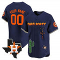 Custom Houston Astros Cactus Jack Patch Vapor Premier Limited Jersey V9 ¨C Navy MWATKINS