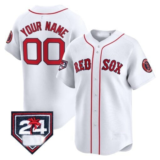 Custom Boston Red Sox 2024 Spring Training Patch Vapor Premier Limited Jersey ¨C White MWATKINS