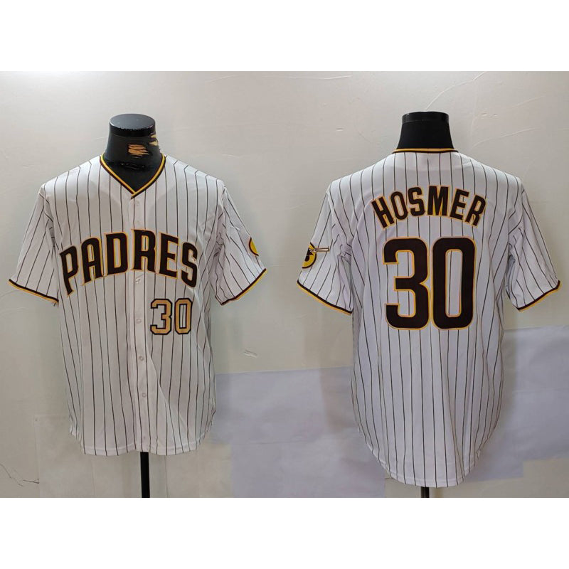 San Diego Padres #30 Eric Hosmer White MWATKINS Stitched Cool Base Jerseys