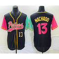 San Diego Padres #13 Manny Machado Number Black MWATKINS NEW 2023 City Connect Cool Base Stitched Jersey
