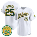 Oakland Athletics #25 Brent Rooker White MWATKINS 2024 Home Limited With Rickey Henderson Patch Stitched Jersey