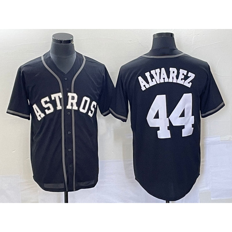 Houston Astros #44 Yordan Alvarez Black MWATKINS Cool Base Stitched Jersey