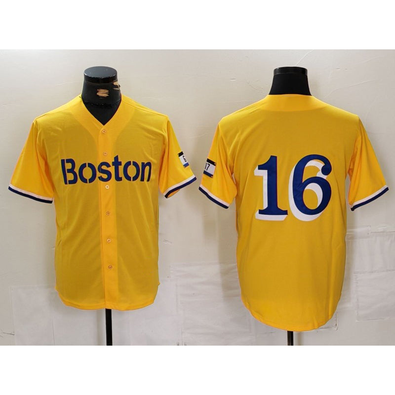 Boston Red Sox #16 Jarren Duran Gold MWATKINS City Connect Stitched Jersey