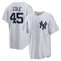 New York Yankees #45 Gerrit Cole White MWATKINS Home Replica Player Name Jersey 2