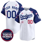 Custom Los Angeles Dodgers Active Player White Royal MWATKINS 2025 Tokyo Series Limited Stitched Jersey