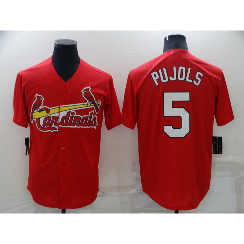 St. Louis Cardinals #5 Albert Pujols Red MWATKINS Stitched Cool Base Jersey