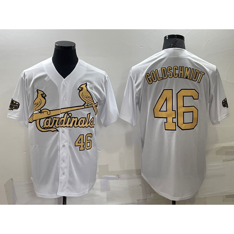 St. Louis Cardinals #46 Paul Goldschmidt Number White MWATKINS 2022 All Star Stitched Cool Base Jersey