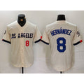 Los Angeles Dodgers #8 Kike Hernandez Number Cream MWATKINS 2024 City Connect Limited Stitched Jerseys