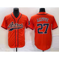 Houston Astros #27 Jose Altuve Orange MWATKINS With Patch Cool Base Stitched Jersey
