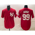 New York Yankees #99 Aaron Judge Red MWATKINS Fashion Cool Base Jersey