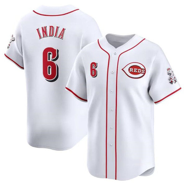 Cincinnati Reds #6 Jonathan India White MWATKINS Home Limited Stitched Jersey