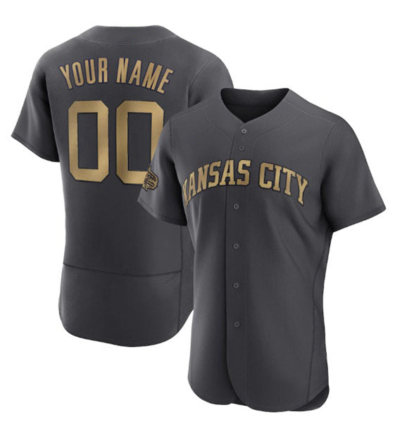 Custom Kansas City Royals Active Player Charcoal MWATKINS 2022 All-Star Flex Base Stitched Jersey 2