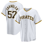 Pittsburgh Pirates #57 Bubba Chandler White MWATKINS Home Replica Jersey