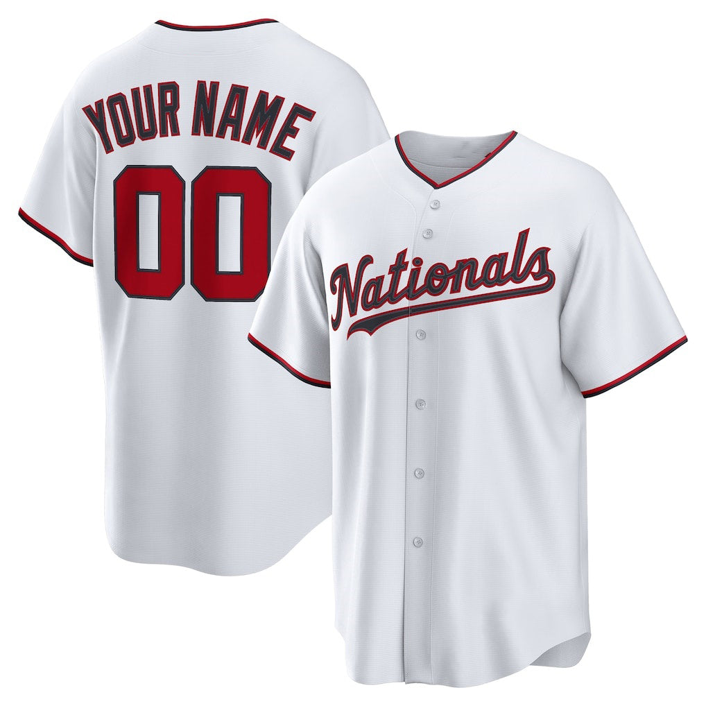 Custom Washington Nationals White MWATKINS Home Replica Jersey