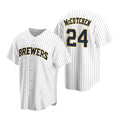 Milwaukee Brewers #24 Andrew McCutchen White MWATKINS Cool Base Stitched Jersey