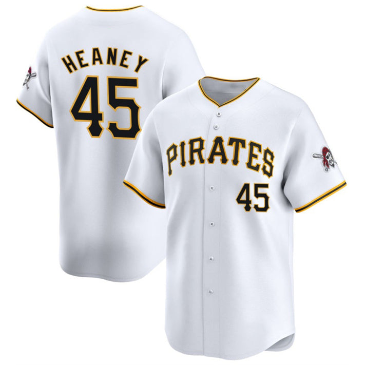 Pittsburgh Pirates #45 Andrew Heaney White MWATKINS 2025 Home Limited Stitched Jersey