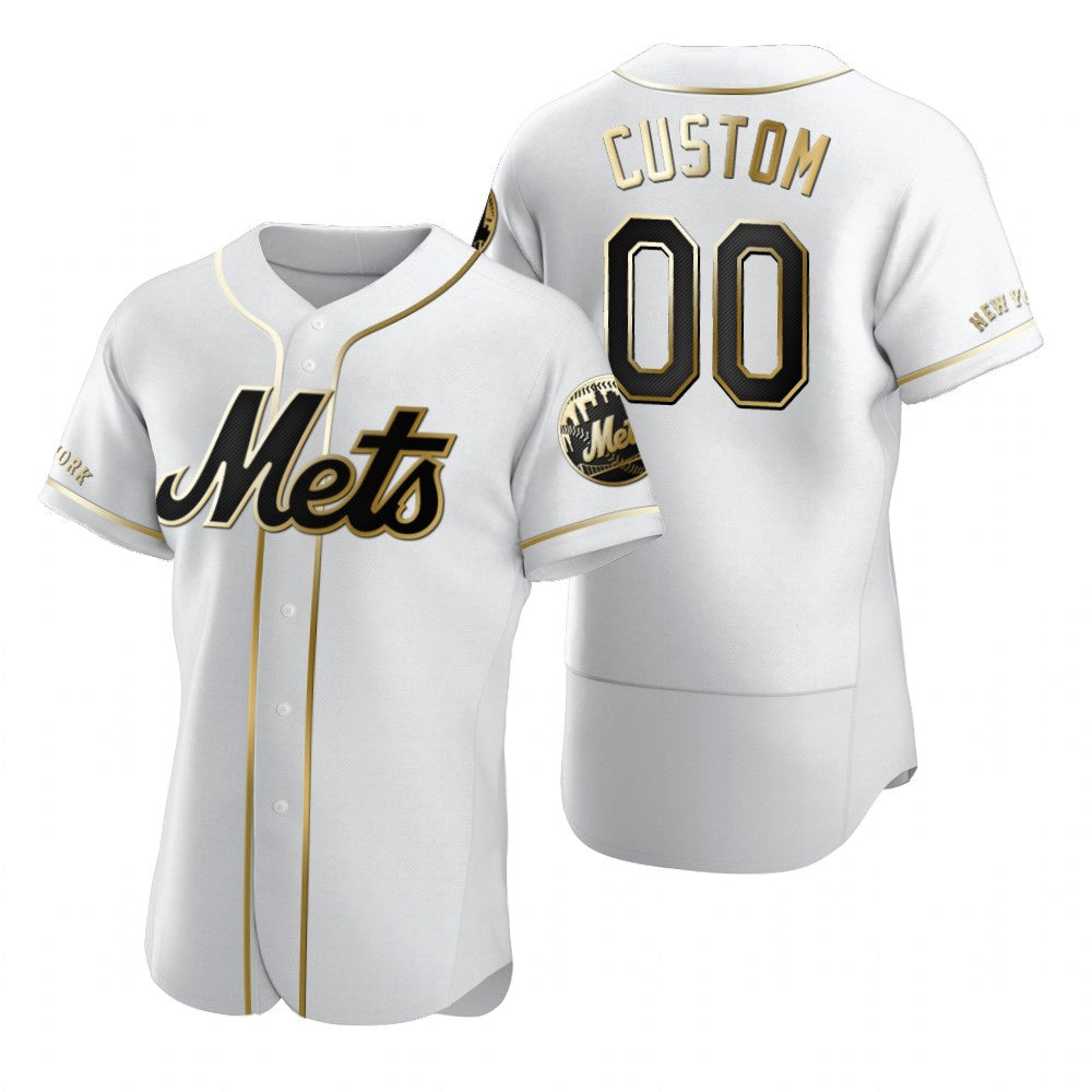 Custom New York Mets White MWATKINS Stitched Flex Base Golden Edition Jersey