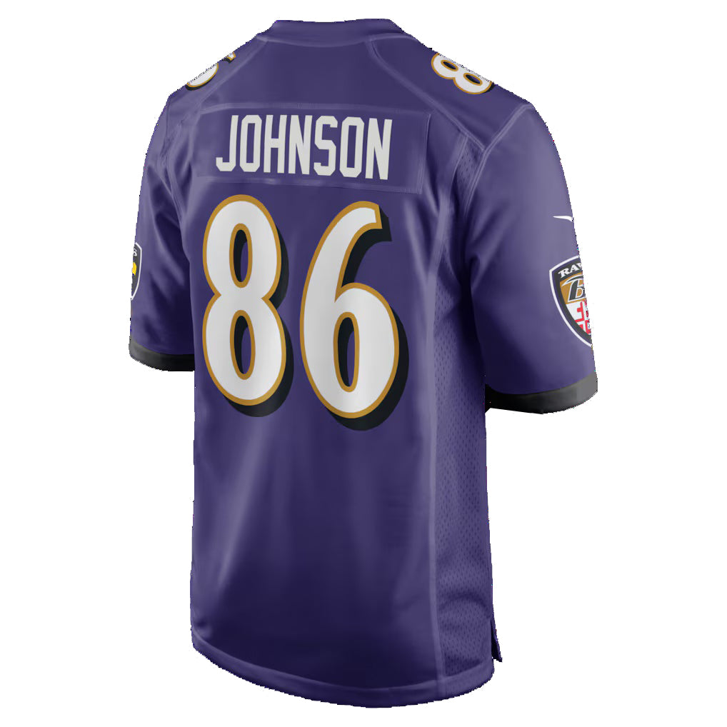 B.Ravens #86 Cornelius Johnson Purple MWATKINS Team Game Jersey