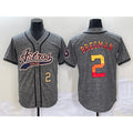 Houston Astros #2 Alex Bregman Number Grey MWATKINS Gridiron Cool Base Stitched Jersey
