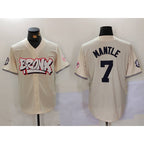 New York Yankees #7 Mickey Mantle Cream MWATKINS Limited Stitched Jersey 2