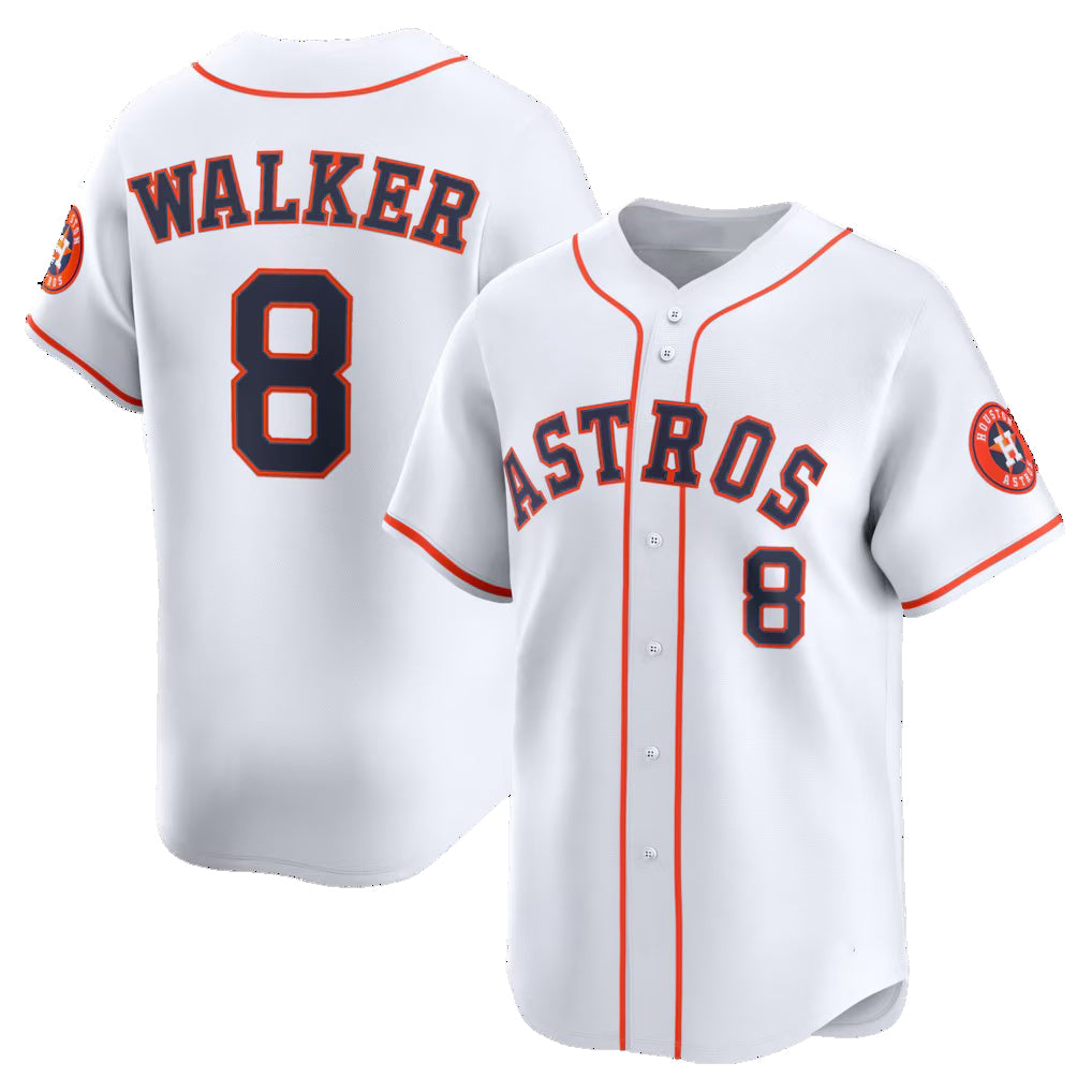 Houston Astros #8 Christian Walker White MWATKINS Home Limited Player Jersey