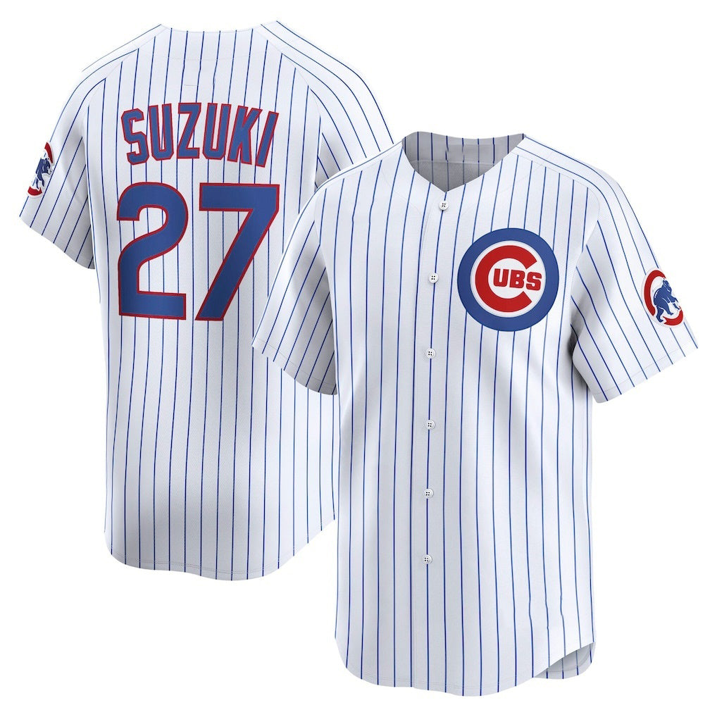 Chicago Cubs #27 Seiya Suzuki White MWATKINS Home Limited Player Jersey