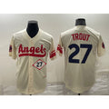 Los Angeles Angels #27 Mike Trout Number Cream MWATKINS 2022 City Connect Cool Base Stitched Jersey