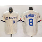 Los Angeles Dodgers #8 Kike Hernandez Number Cream MWATKINS 2024 City Connect Limited Stitched Jersey 2